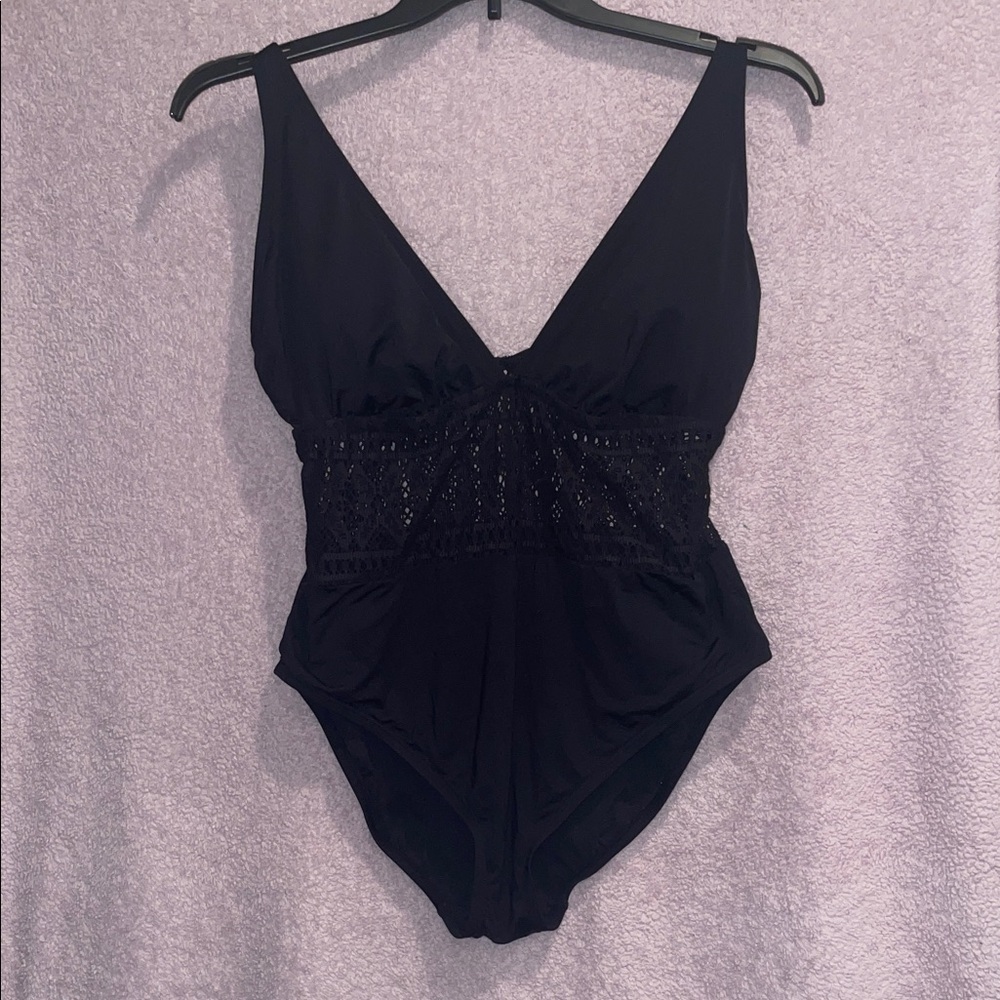 Time and Tru Black One Piece Swimsuit